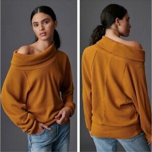 Anthropologie Pilcro Women’s Angie Waffle Knit Off Shoulder Long Sleeve Sweater